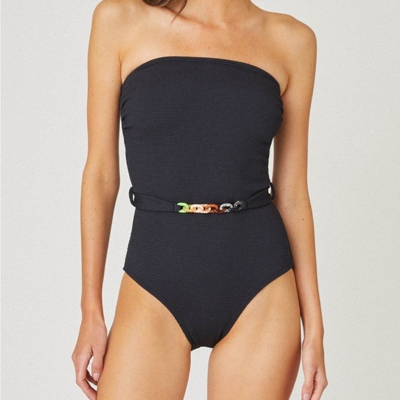 Shoshanna Jet Belted Class One Piece Swimsuit